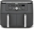 Freidora de aire digital de doble zona Ninja, 2 cajones, 6 en 1, 9,5 L, freír con aire, Max Crisp, asar, hornear, recalentar, cestas aptas para lavavajillas, gris metalizado DZ400EU