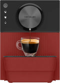 Cecotec Superautomatyczny ekspres do kawy kompaktowy Cremmaet Cube Red. 1350W, profesjonalna wydajność, system prasowania, wstępne zaparzanie, 19 barów, system Thermoblock, 5 poziomów mielenia