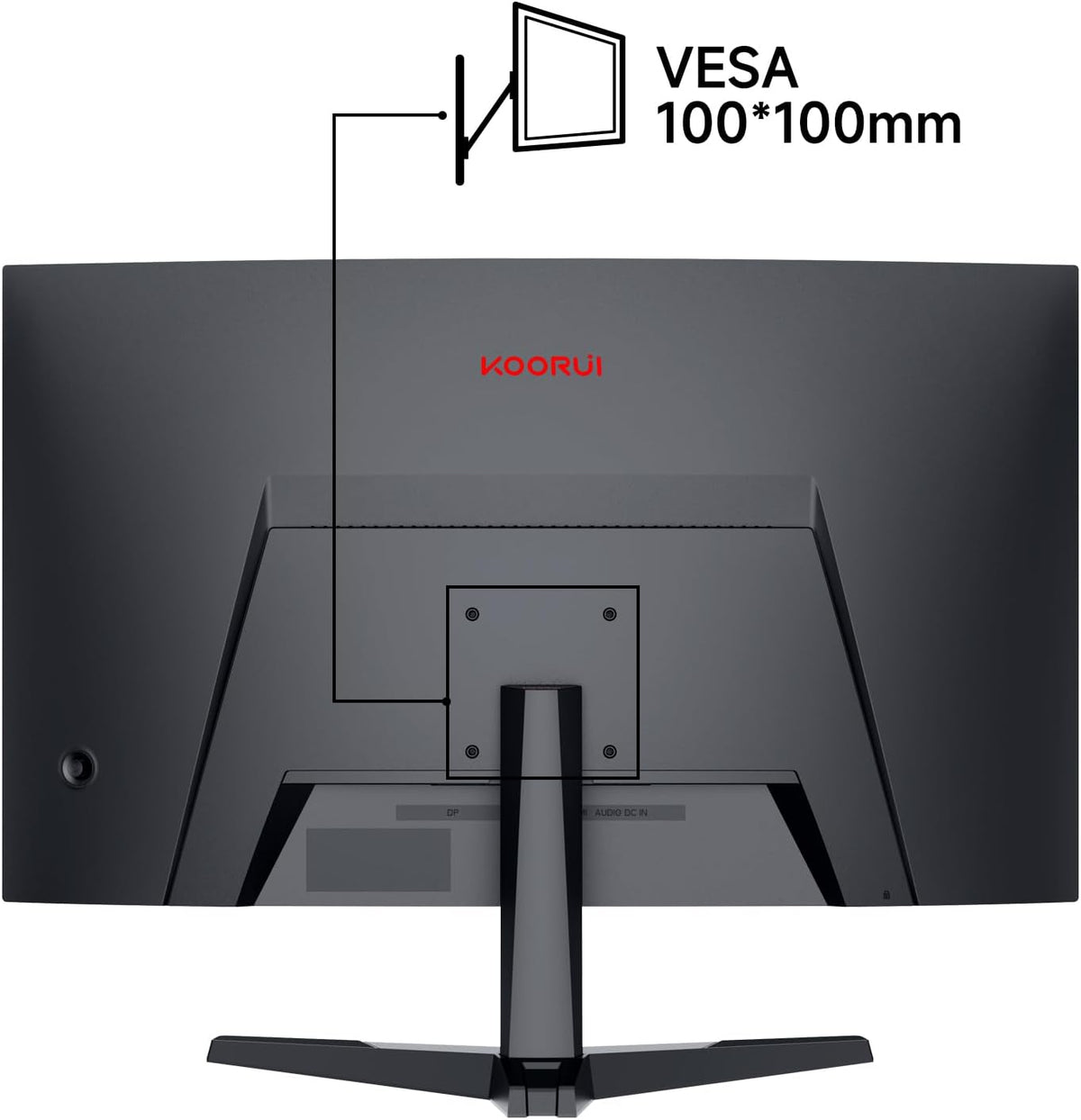 Monitor Gaming KOORUI de 27 pulgadas, pantalla QHD 2560x1440, 180 Hz, pantalla curva, Adaptive-Sync, VESA 100x100 mm, 2xHDMI 2.0 y 1xDisplayPort 1.4