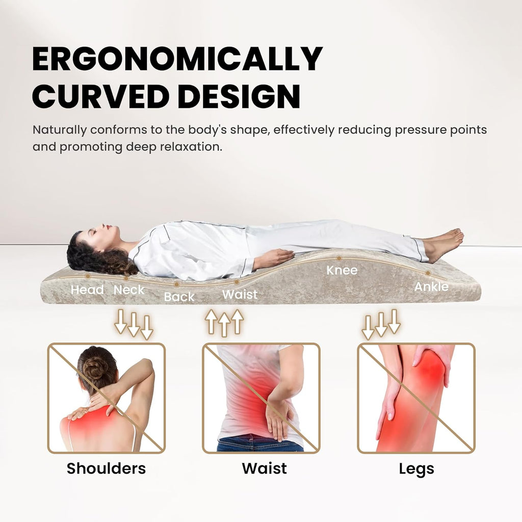 Colchón para pestañas y funda de colchón, sobrecolchón de espuma para pestañas, colchón ergonómico curvado para camilla de pestañas para spa, masaje y salón de belleza