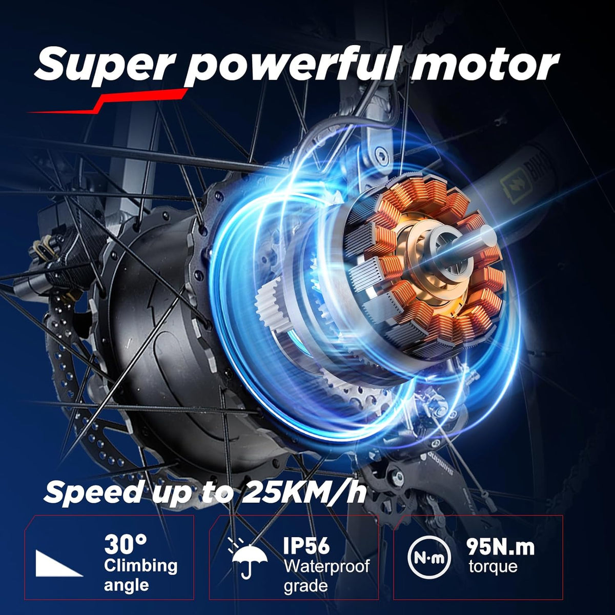 Motor doble 190/95 N.m E-Bike bicicletas eléctricas para hombre y mujer, Ebike con batería de 48V 20Ah hasta 120km, bicicleta eléctrica de 26x4 pulgadas con transmisión de 7 velocidades, pantalla LCD y suspensión completa.