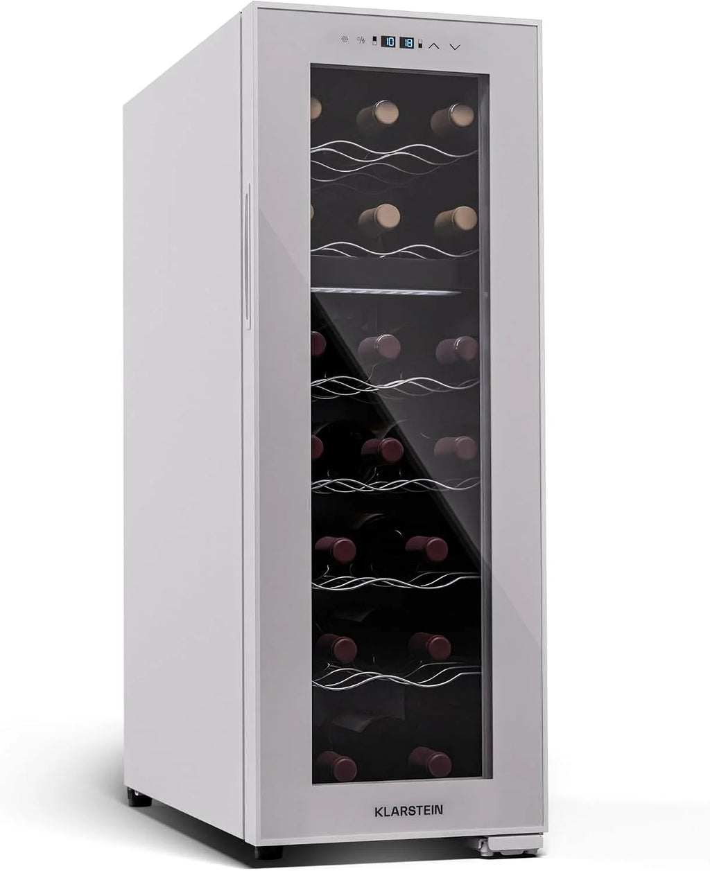 Klarstein Wolnostojąca chłodziarka do wina, lodówka na napoje, dwustrefowa lodówka do wina, prosecco i butelki do piwa, lodówka na wino ze szklanymi drzwiami, do wewnątrz i na zewnątrz bar lodówka i
