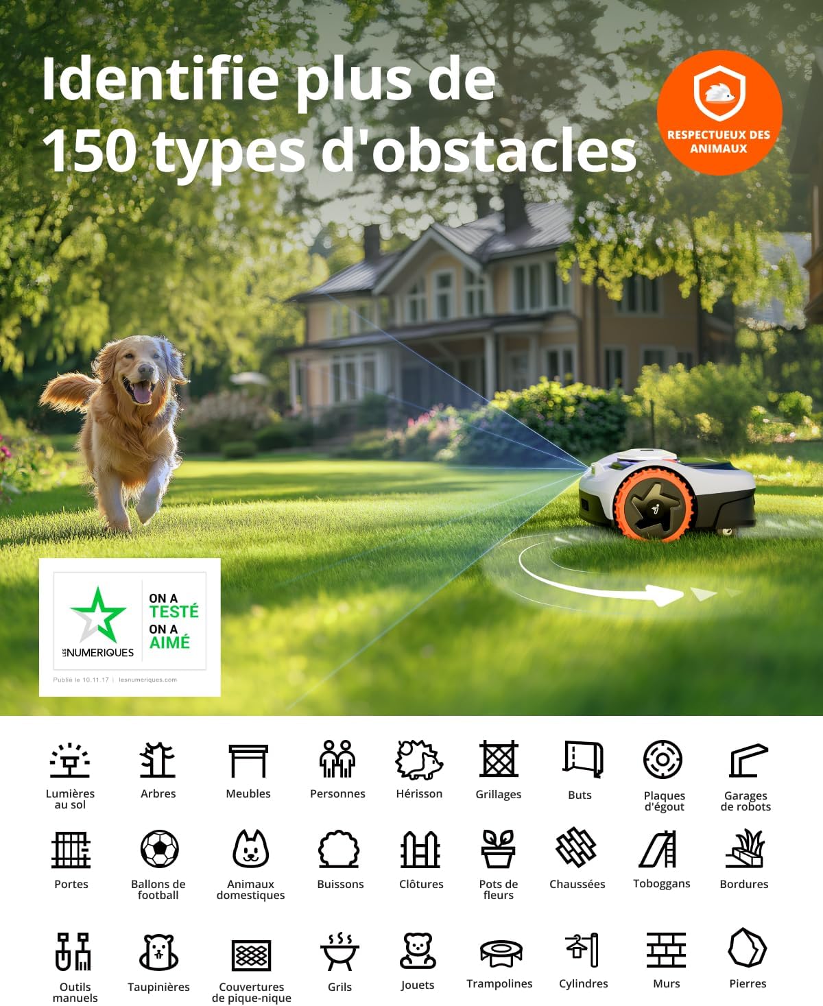 Segway Navimow i105E y Garaje S, Robot cortacésped sin cable perimetral, rec. 500 m², máx. 600 m², robot cortacésped RTK+Vision, cartografía automática por IA, límite virtual, gestión multizona