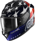 SHARK, Casco de moto integral SKWAL i3 US Flag x Troy Lee Designs Azul Rojo Blanco BRW