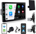 Autorradio Alondy 1 DIN con pantalla táctil giratoria de 10,4 pulgadas compatible con Apple CarPlay/Android Auto [inalámbrico], Bluetooth, cámara de marcha atrás, radio AM/FM RDS, USB, AUX y SD