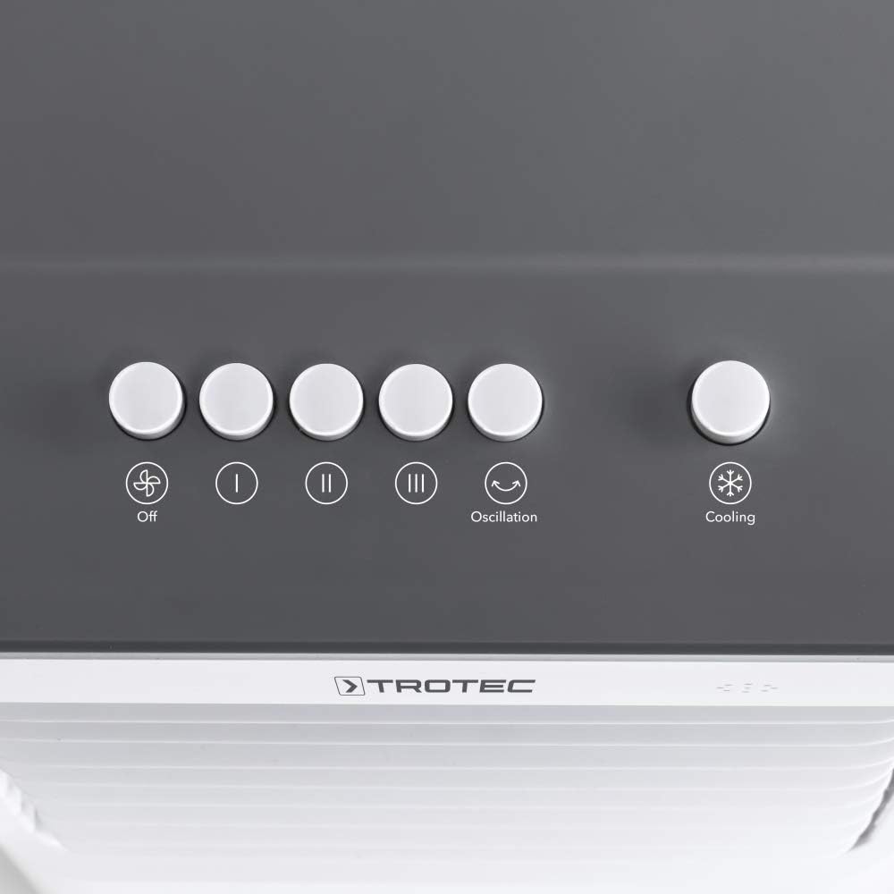 Enfriador de aire TROTEC PAE 21, climatizador portátil 3 en 1, enfriador de aire, purificador de aire, ventilador (3 niveles de velocidad, silencioso, función de oscilación)