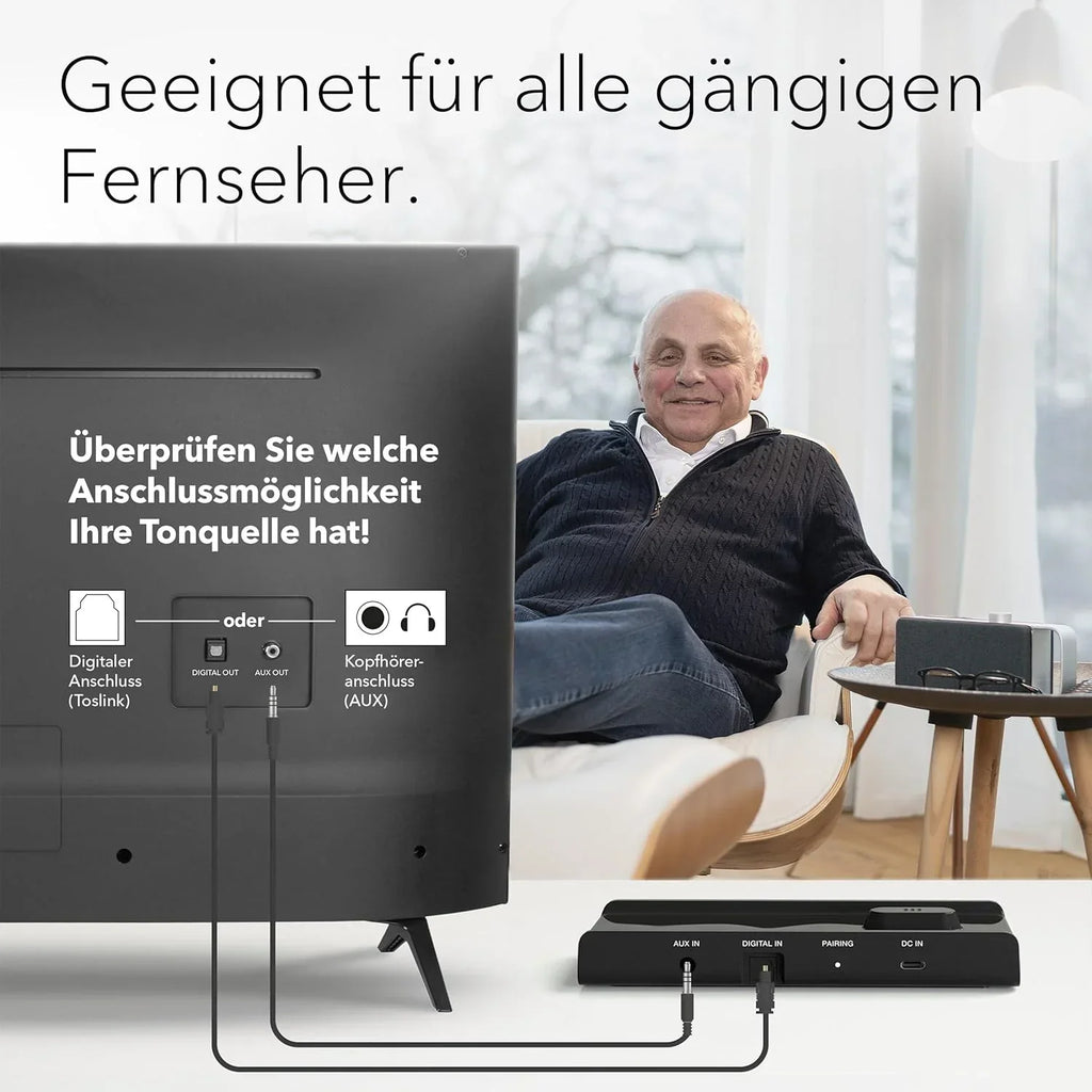 Altavoz/barra de sonido para TV Faller Oskar con Clear Voice (portátil, inalámbrico, fácil manejo, carcasa de aluminio)