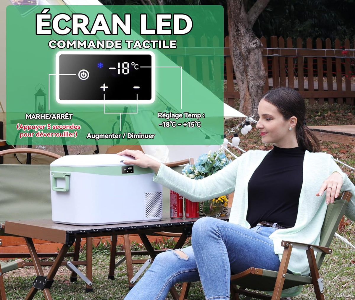 BINGI Nevera Eléctrica de Compresión para Coche de 12,8L con Enfriamiento Rápido - Refrigerador Portátil hasta -18°C, 12V/24V/220V, para Autocaravana, Furgoneta, Camión, Barco, Coche, Hogar, Camping