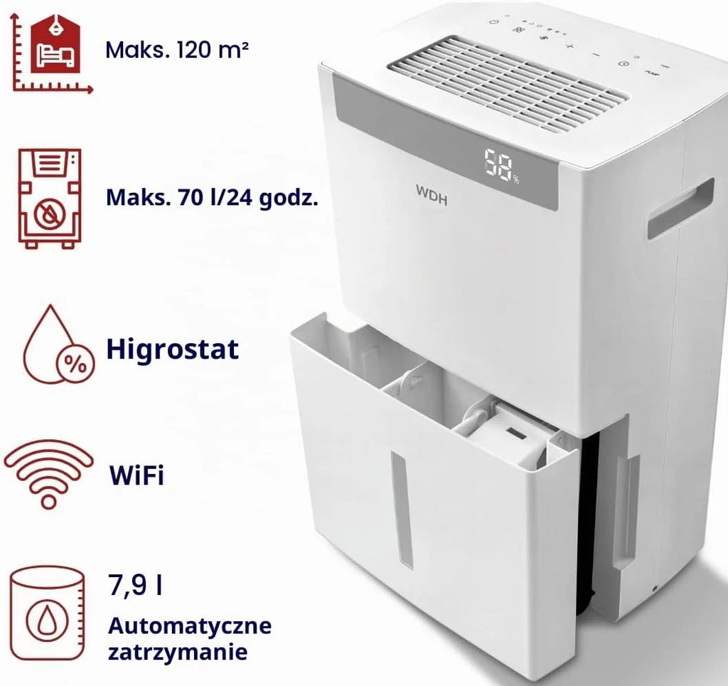 Aktobis osuszacz powietrza, suszarka budowlana WDH-870FW (do 70 l/t + cyfrowa + WLAN)