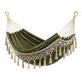 Hamaca de algodón verde macramé 200 cm