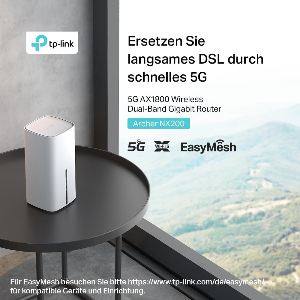 Router LTE inalámbrico TP-Link Archer NX200, router 5G para tarjeta SIM, Wi-Fi 6 de doble banda AX1800, 3 puertos Gigabit, MU-MIMO, gestión mediante web y aplicación, Plug-and-Play
