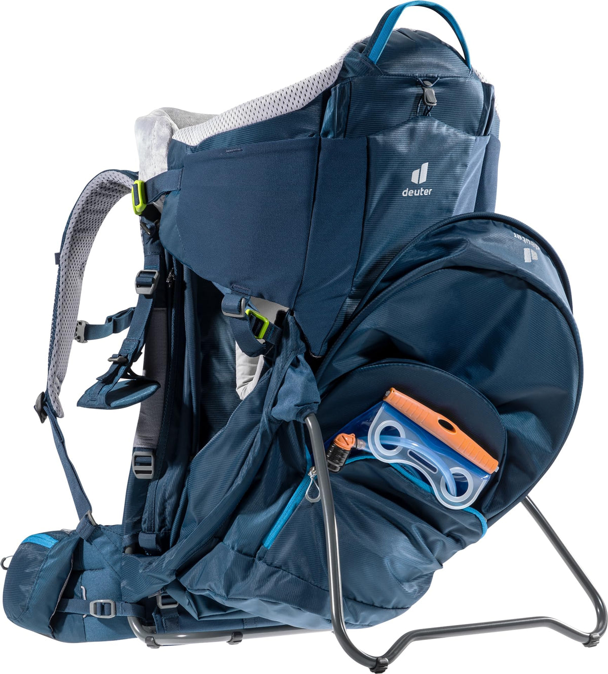 Mochila portabebés Kid Comfort con longitud de espalda ajustable, asiento infantil, toldo, aletas de cadera VariFlex, hasta 22 kg, azul