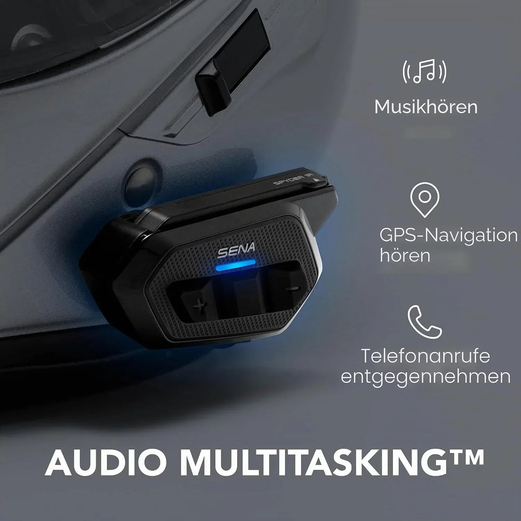 Sistema de comunicación de malla para motocicletas SPIDER-RT1-01 Bluetooth 5.2 Mesh Intercom, alcance de 8 km, Group Mesh hasta 24 conductores, inalámbrico