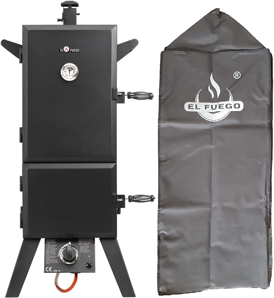 Barbacoa de gas El Fuego® "Portland XL" | incl. funda protectora | incl. manguera de gas y regulador de presión | incl. recipiente de agua y caja de ahumado | Ahumador | Smoker | AY 3172