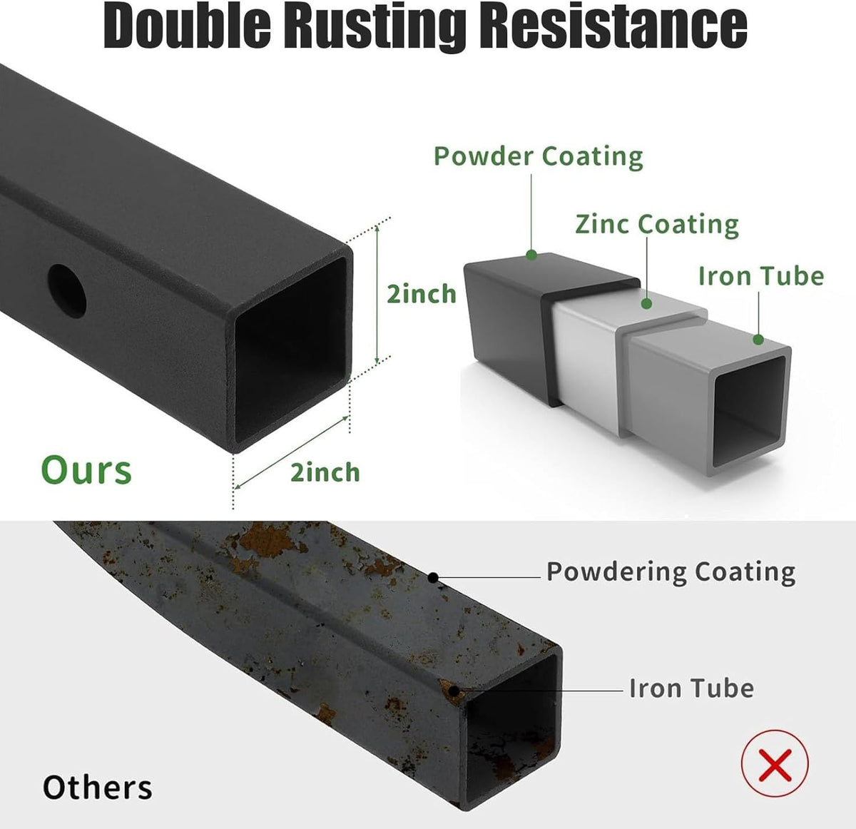 Portabicicletas para remolque, portamotos todoterreno, receptor de 5 cm/2", con rampa de carga, dispositivo de bloqueo antivuelco, soporte de moto de acero resistente para remolque