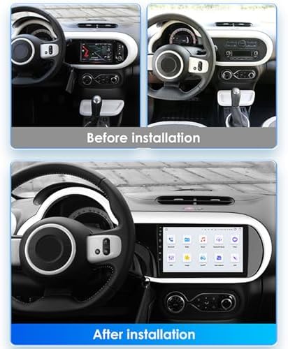 Autorradio Doble DIN de 9" Android 14 para Renault Twingo III (2014-2024) con Bluetooth, GPS, cámara de visión trasera AHD, controles al volante, H5 4G+64G