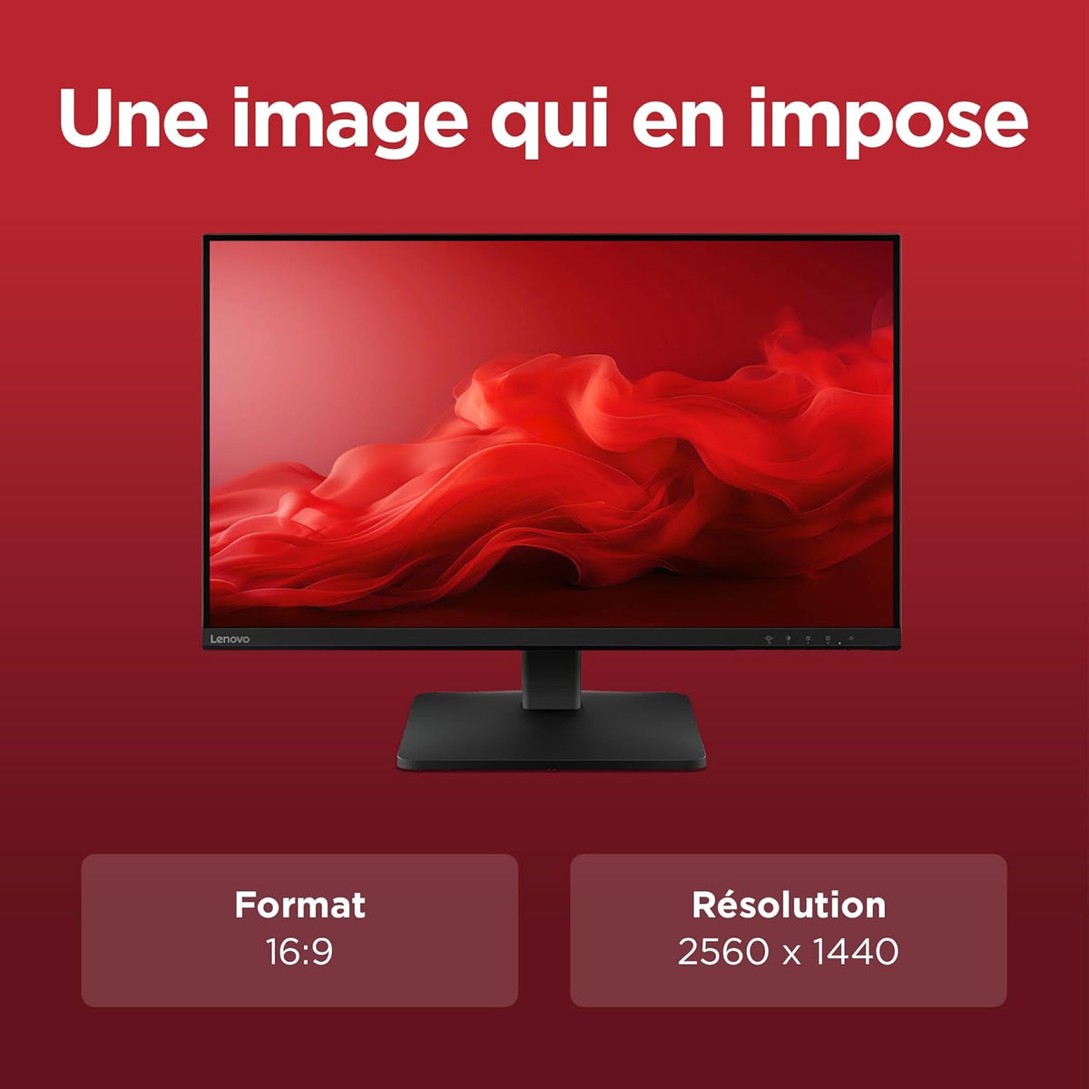 Lenovo L27qe - Monitor QHD de 27'' (IPS, 100 Hz, 4 ms, HDMI+DP, cable HDMI) - Negro