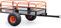 Remolque basculante Wiltec de hasta 680 kg para tractor cortacésped, remolque volquete de 216 x 122 x 76,2 cm con rejilla y paredes laterales extraíbles, remolque con función de vuelco