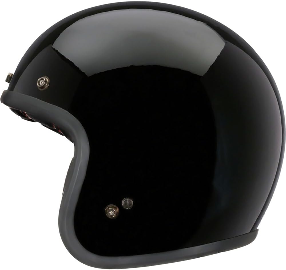 Casco de moto retro Bell Custom 500 sólido ECE inspirado en 1954, forma ovalada, ajuste discreto, comodidad moderna, color: negro, talla: XL