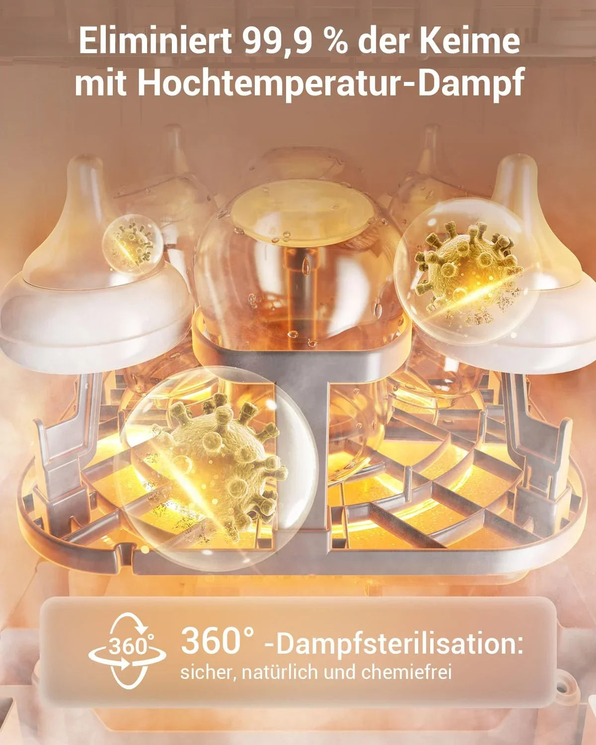 Bottle Washer Pro Limpiador, esterilizador y secador automático para biberones, 5 modos, 72 horas de almacenamiento, 90 pastillas de limpieza