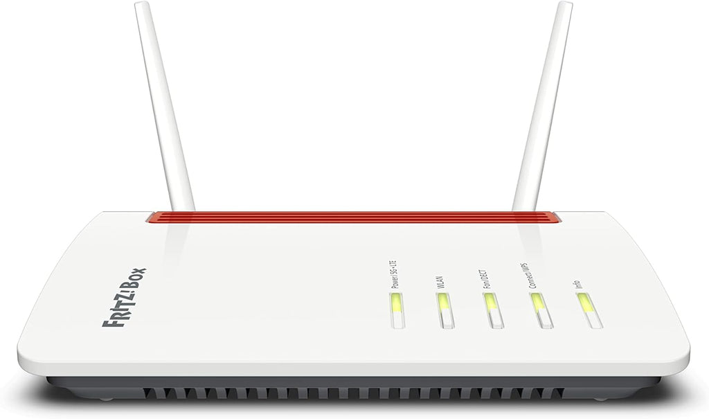 FRITZ!Box 6850 5G (Internet móvil de hasta 1300 Mbps, Wi-Fi AC+N de hasta 866 Mbps (5 GHz) y 400 Mbps (2,4 GHz), 4 x Gigabit LAN, estación base DECT, USB 3.0, apto para Alemania)