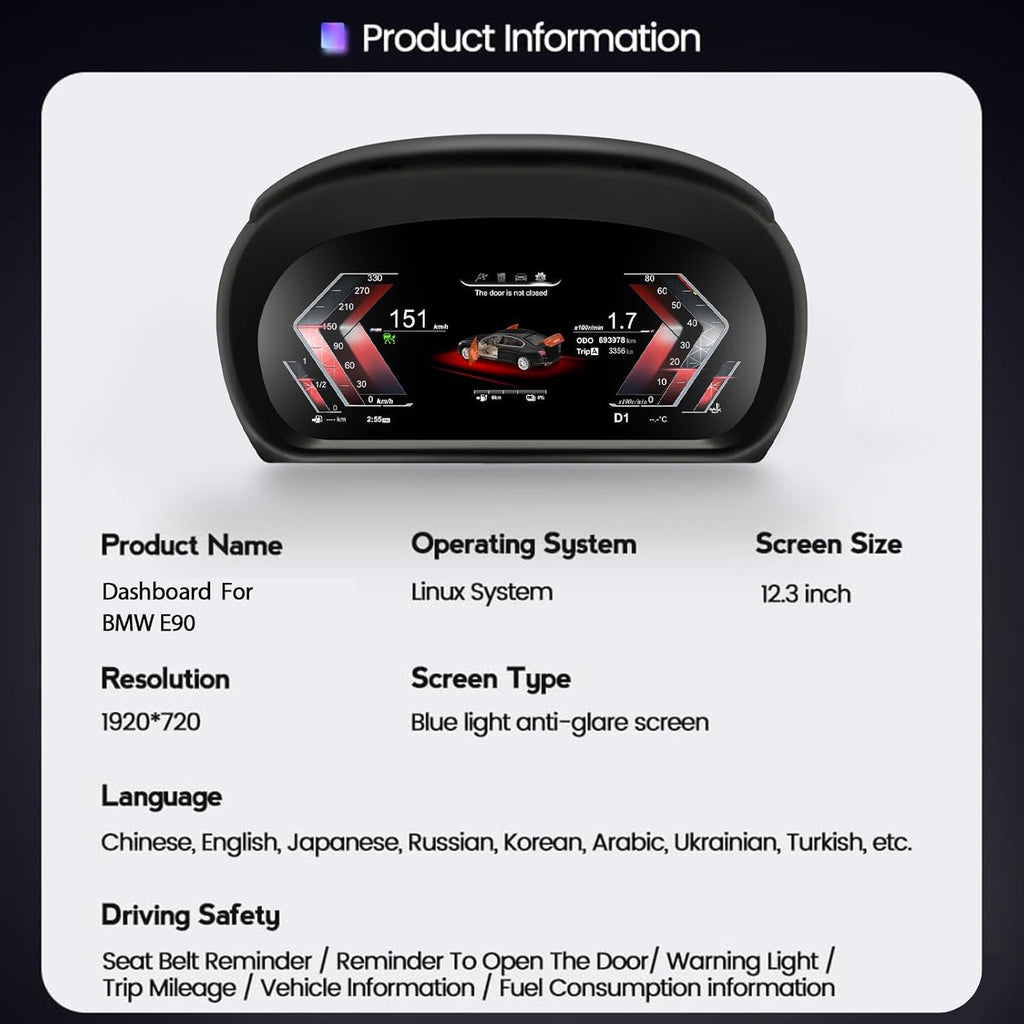 Cuadro de instrumentos digital LCD de repuesto para BMW Serie 3 E90 E91 E92 E93 2005-2012