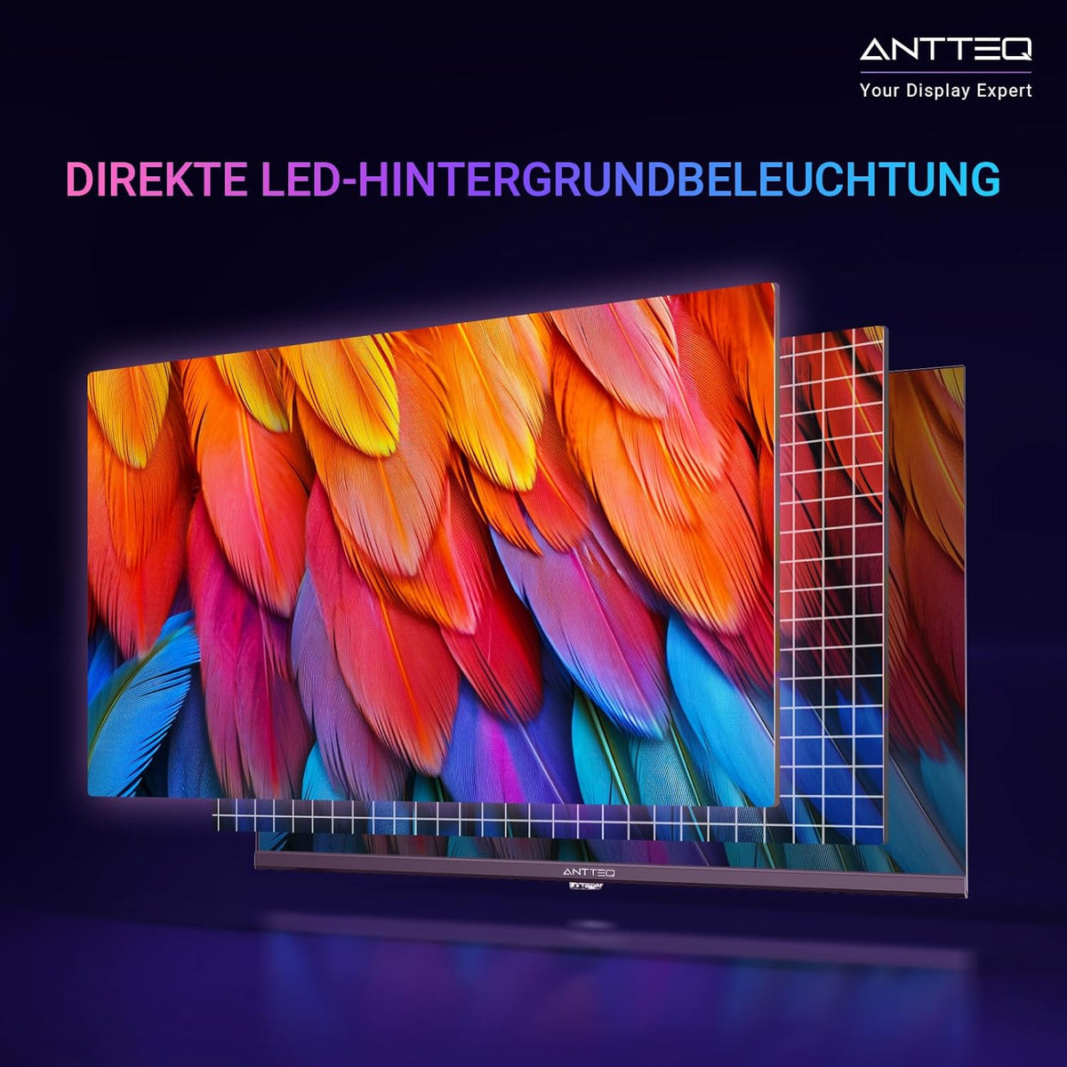 Smart TV Antteq Vita de 32 pulgadas (80 cm) - Televisor conectado con control por voz, triple sintonizador (DVB-S2/T2/C), WiFi, Bluetooth, HDMI, Netflix, DAZN, función de compartir pantalla, tienda de aplicaciones 2025