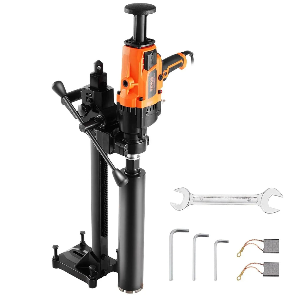 Taladradora de diamante Z1Z-CF-9180 2600W 20-180 mm manual con soporte, perforadora de hormigón para uso en seco y húmedo