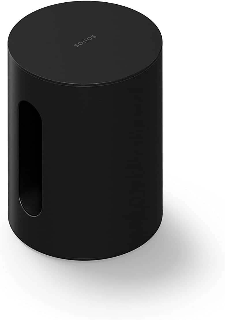 Subwoofer compacto Sonos Sub Mini, graves impresionantes, sonido equilibrado, ecualizador ajustable, 2 amplificadores de clase D, Trueplay - Negro.