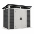 Caseta de jardín de polipropileno 277x218x226 cm gris/blanco