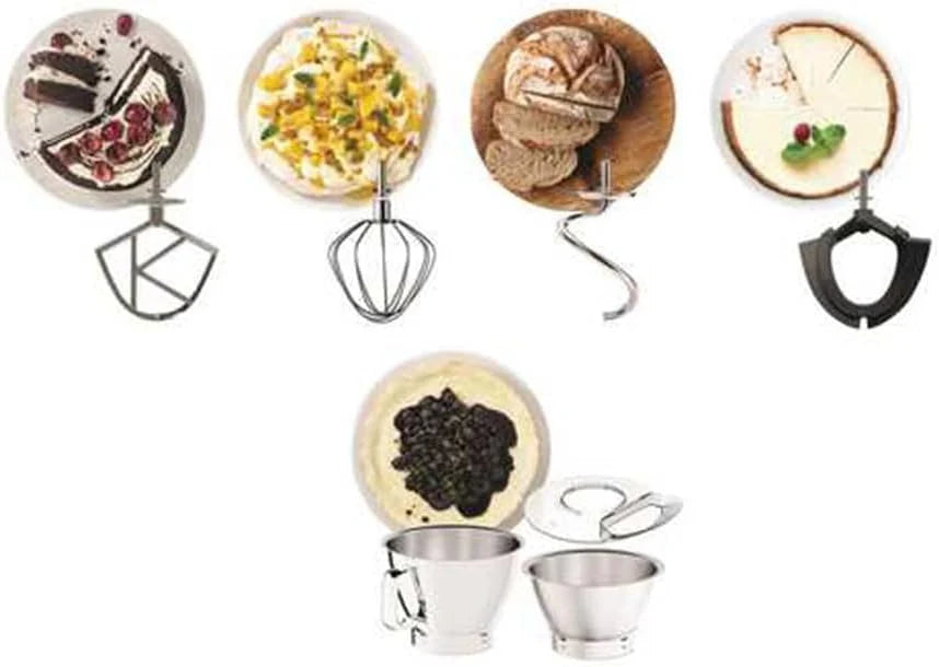 Kenwood Titanium Chef Baker Mikser, Srebrny, 5/3,5 l