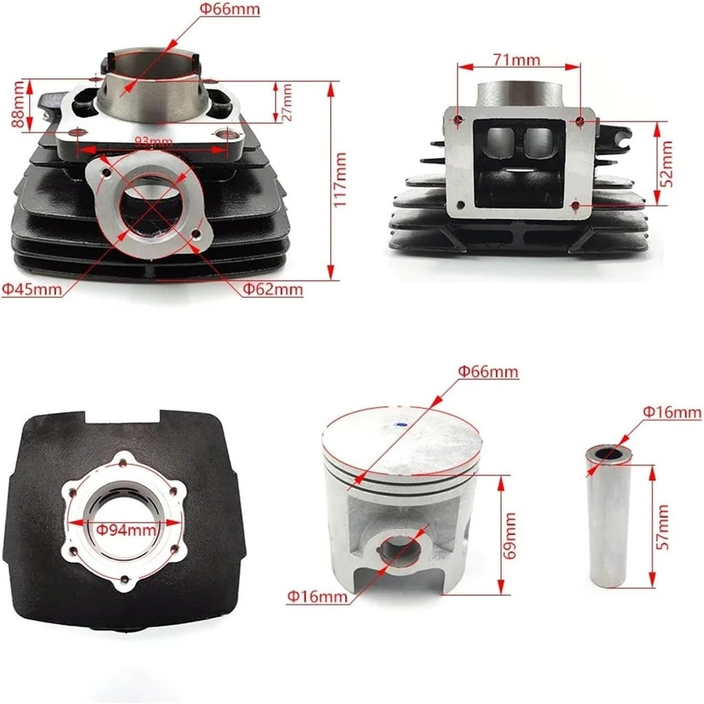 Kit de pistón y cilindro para motocicleta DT175 DT125 DT 175 125 RX135 RX 135 Kit de pistón y cilindro(A)