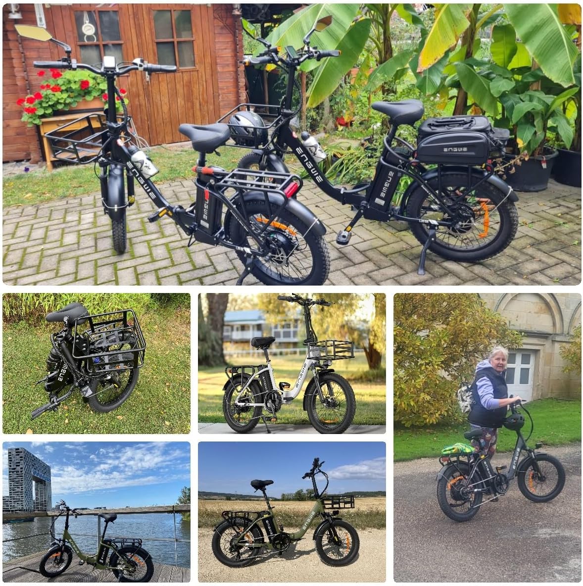 Bicicleta eléctrica plegable ENGWE con neumáticos Fat de 20 pulgadas, batería de litio de 15.6Ah para una autonomía de hasta 140 km, e-bike todoterreno de 7 velocidades para MTB, playa y nieve