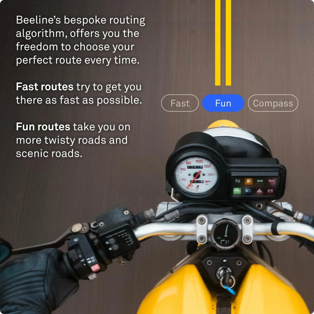 Navegador para moto Beeline Moto II, navegación global, interfaz de minimapa, 14h de batería, IP67, USB C, soporte de correa