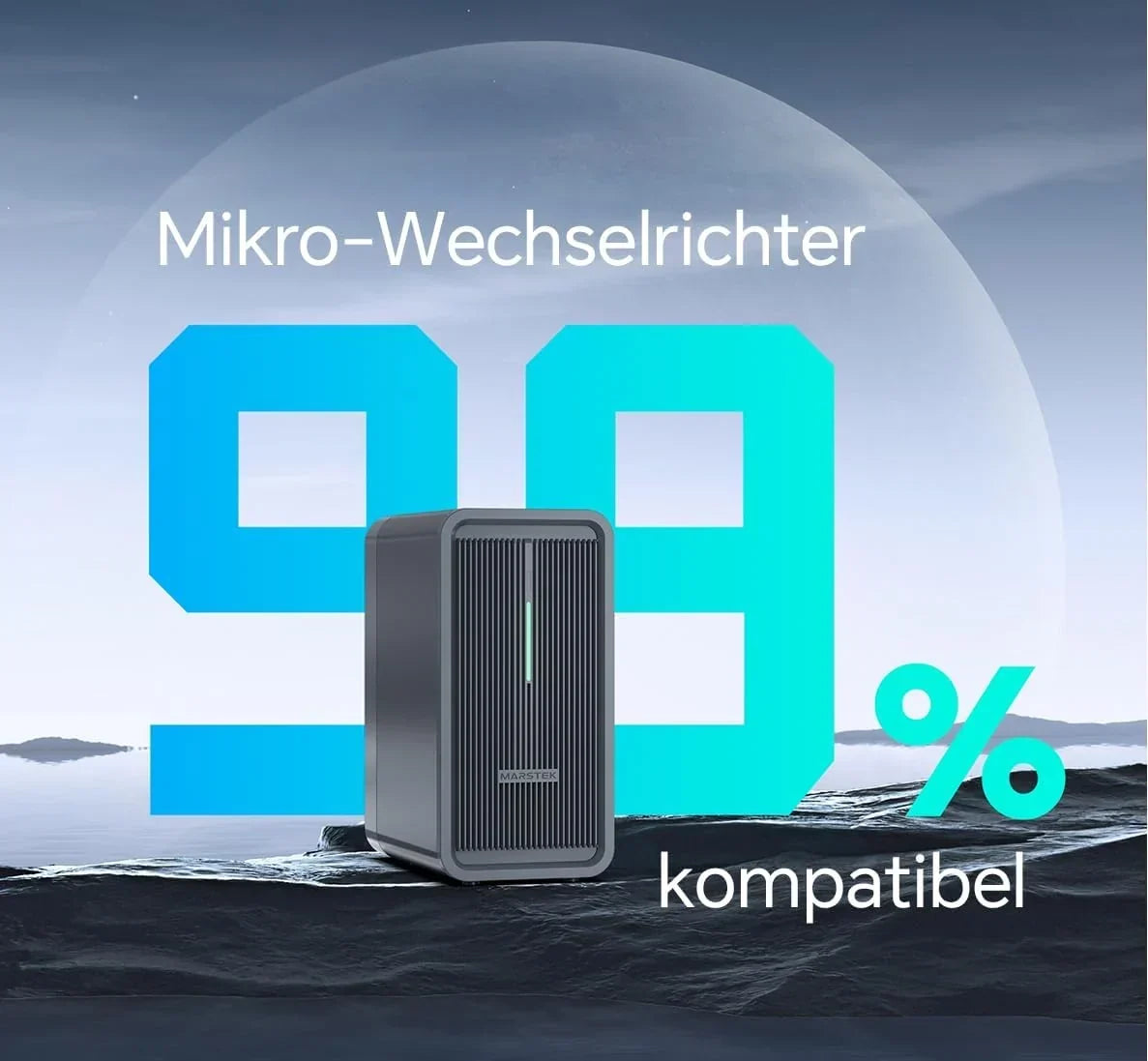 MARSTEK B2500 Almacenamiento para balcón solar, actualización 2025, 1600 W, solar, 2240 Wh, LiFePO4, 6000 ciclos, ampliable hasta 8960 Wh, IP65