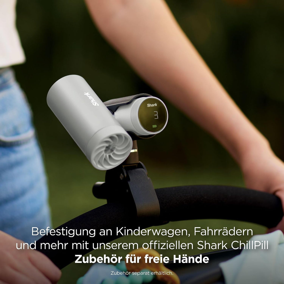 Paquete de ventilador de mano de alta velocidad 3 en 1 Shark ChillPill con nebulizador y sistema InstaChill, incluye estuche de viaje, 3 accesorios de enfriamiento y diseño apto para viajes, Cloud FA021EU