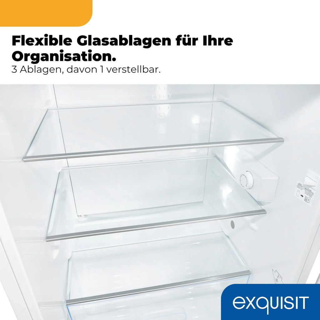 Frigorífico de 133 L sin congelador KS516-V-H-010E, 3 estantes de cristal, luz LED, cajón para verduras, puerta reversible, clase energética E