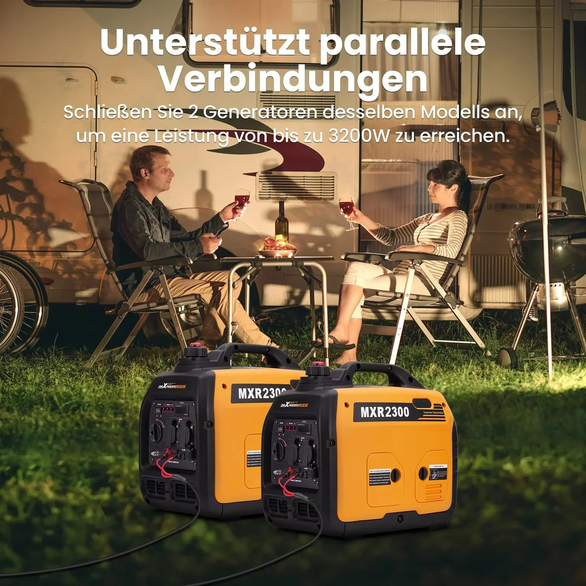 Generador inversor maXpeedingrods 2300W de gasolina, silencioso, 4 tiempos, portátil, 18,5kg, para camping, autocaravana, USB, enchufes 230V