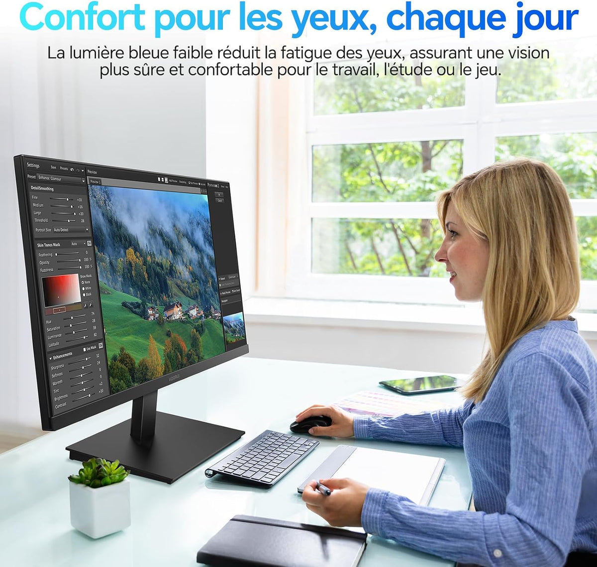 Monitor gaming KOORUI E2711K de 27 pulgadas, FHD 1920 x 1080 144Hz, IPS, Adaptive Sync, HDMI 1.4, cuidado ocular, inclinable de -5° a 15°, VESA 100 x 100mm