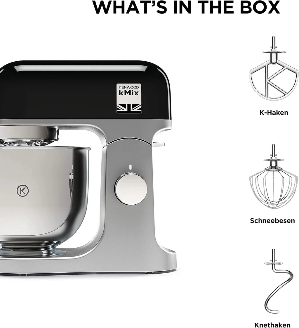 Kenwood KMX750BK Robot Kuchenny, 1000 W, 5 L, Czarny/Srebrny