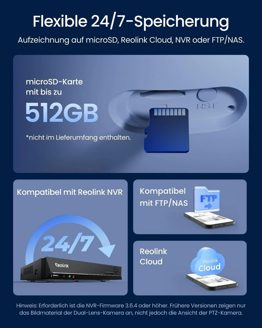 Cámara de seguridad PoE para exteriores Reolink de 3 lentes, OMVI 3i PoE, 10MP 180°, 4K PT con seguimiento automático, búsqueda por IA, perímetro, color e infrarrojos, 24/7