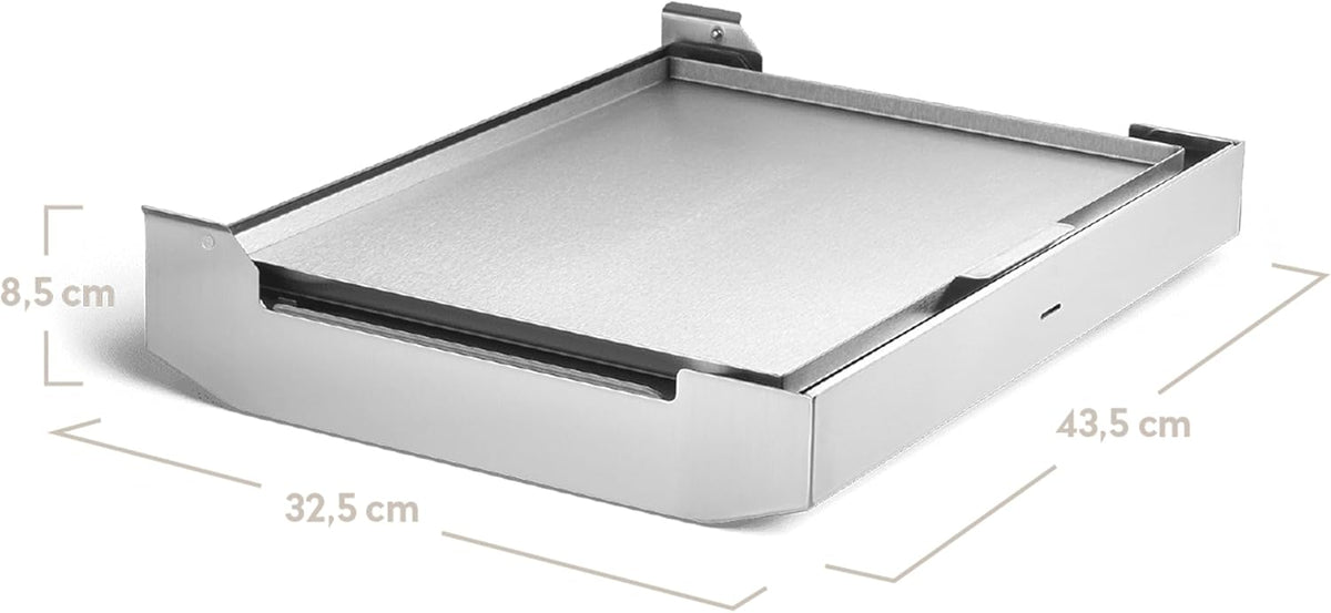 Barbacoa de gas para camping BURNHARD® JONES, barbacoa plegable de acero inoxidable con tapa, 2 quemadores, 6,4 kW, incluye bolsa de transporte con función de mochila y herramienta multiusos, barbacoa plegable ideal para camping