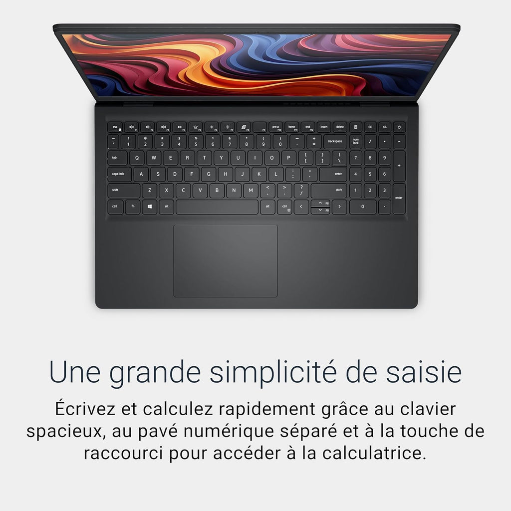 Dell 15 PC Portátil DC15255 15,6" FHD (1920 x 1080) 120 Hz, Procesador AMD Ryzen 5 7520U, Gráficos Radeon 610M, 8 GB LPDDR5, 512 GB SSD, Windows 11 Home, Teclado AZERTY - Negro Carbón