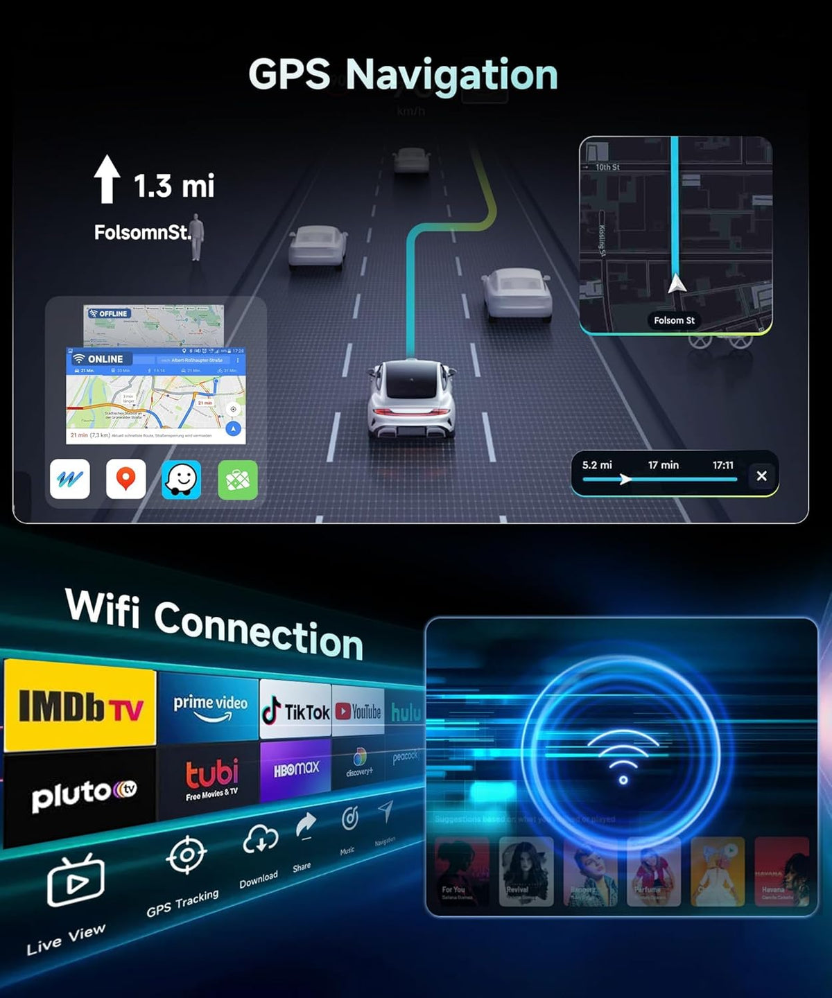 Radio de coche Android 4G 64G PLKEQS para A-UDI A3 2003-2012/S3 2006-2012/RS3 2011-2012, pantalla in-Cell de 9'', estéreo de coche con CarPlay, Android Auto, GPS, Bluetooth, FM RDS, EQ, Wi-Fi, cámara, Y1