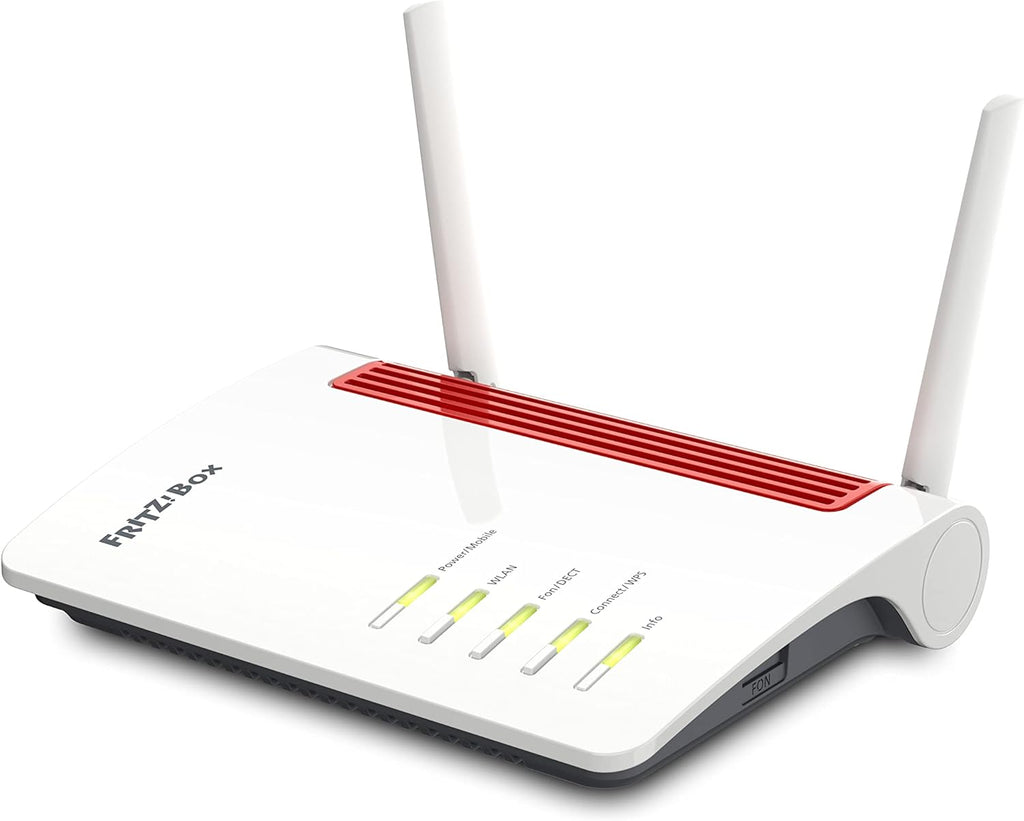 FRITZ!Box 6850 5G (Internet móvil de hasta 1300 Mbps, Wi-Fi AC+N de hasta 866 Mbps (5 GHz) y 400 Mbps (2,4 GHz), 4 x Gigabit LAN, estación base DECT, USB 3.0, apto para Alemania)