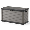 Arcón de jardín de plástico 117x45x57 cm gris