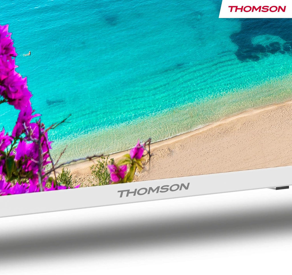 THOMSON Televisor UHD de 55 pulgadas (139 cm) Smart Android TV (WLAN, HDR, Triple sintonizador DVB-C/S2/T2, control por voz) - 55UA5S13W-2023