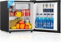 Mininevera FOHERE 46L, frigorífico pequeño con 7 niveles de refrigeración, energéticamente eficiente, supersilencioso, puerta reversible y patas ajustables, para hotel, oficina, apartamentos pequeños, negro