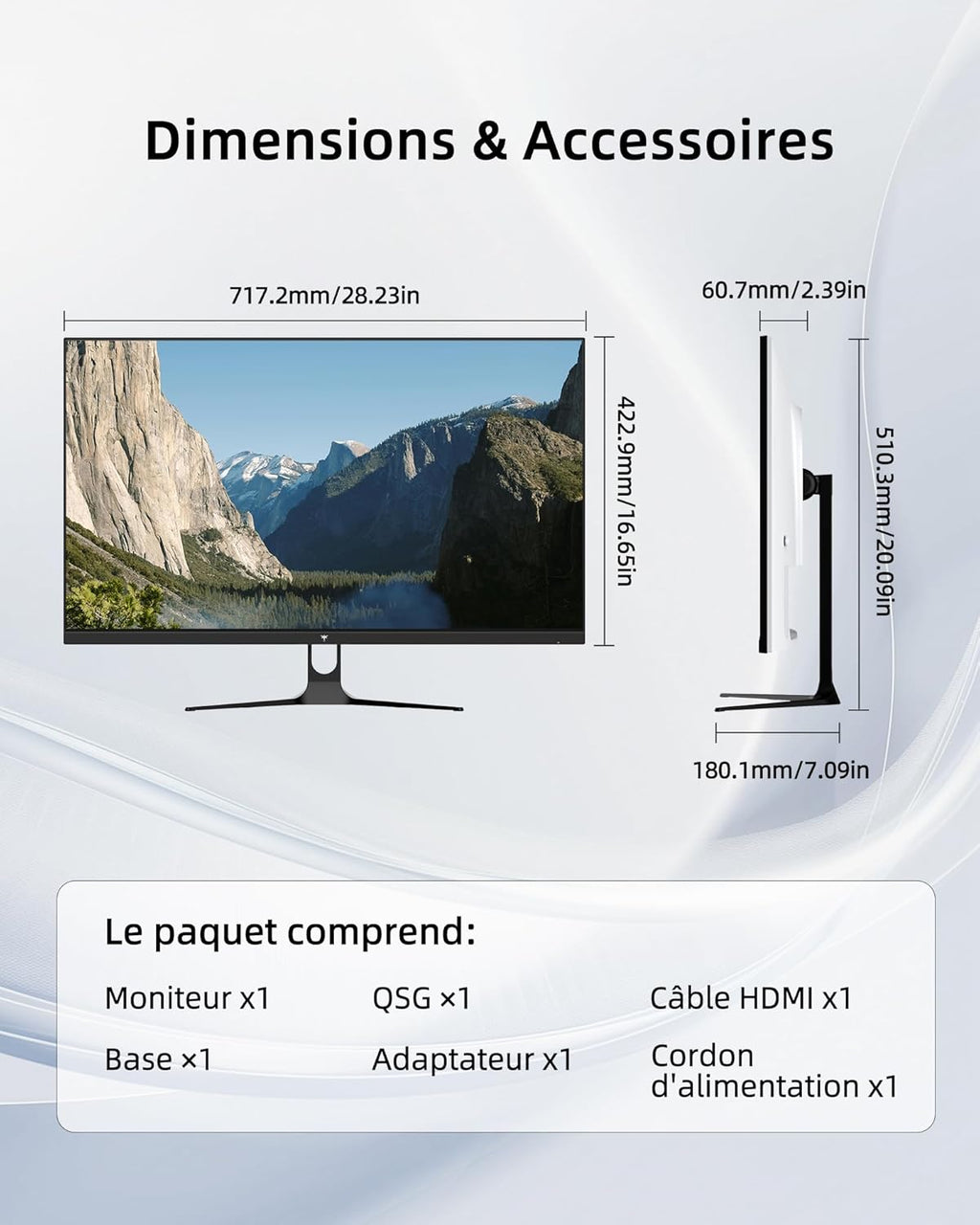 Monitor PC KTC 32 pulgadas QHD | 2K@120Hz (OC) | Blanco | Panel IPS | ΔE＜2, 99% sRGB, 85% DCI-P3 | VESA 100×100 | Luz azul reducida | HDR10 | HDMI, DP | Monitor para oficina, diseño, estudio y ocio