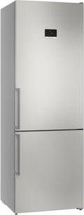 Frigorífico combi Bosch XXL Serie 6, 203 x 70 cm, 311 L de refrigeración y 129 L de congelación, NoFrost, VitaFresh XXL, interior flexible, balda abatible, Perfect Fit, acero cepillado, KGN49AIBT